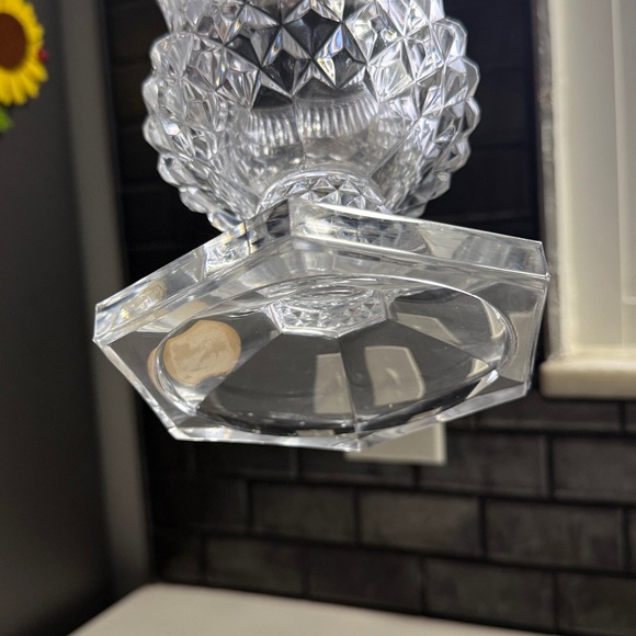 Vintage Val Saint Lambert crystal vase, in the Wagram pattern made in Belgium - Picture 6 of 7